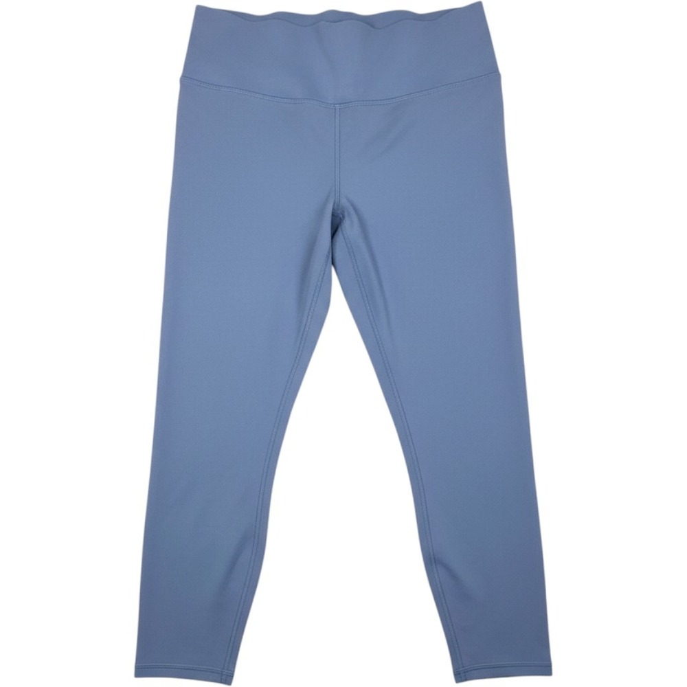 Fabletics PowerHold Leggings Blue High Waisted Strappy Back Lattice Detail L